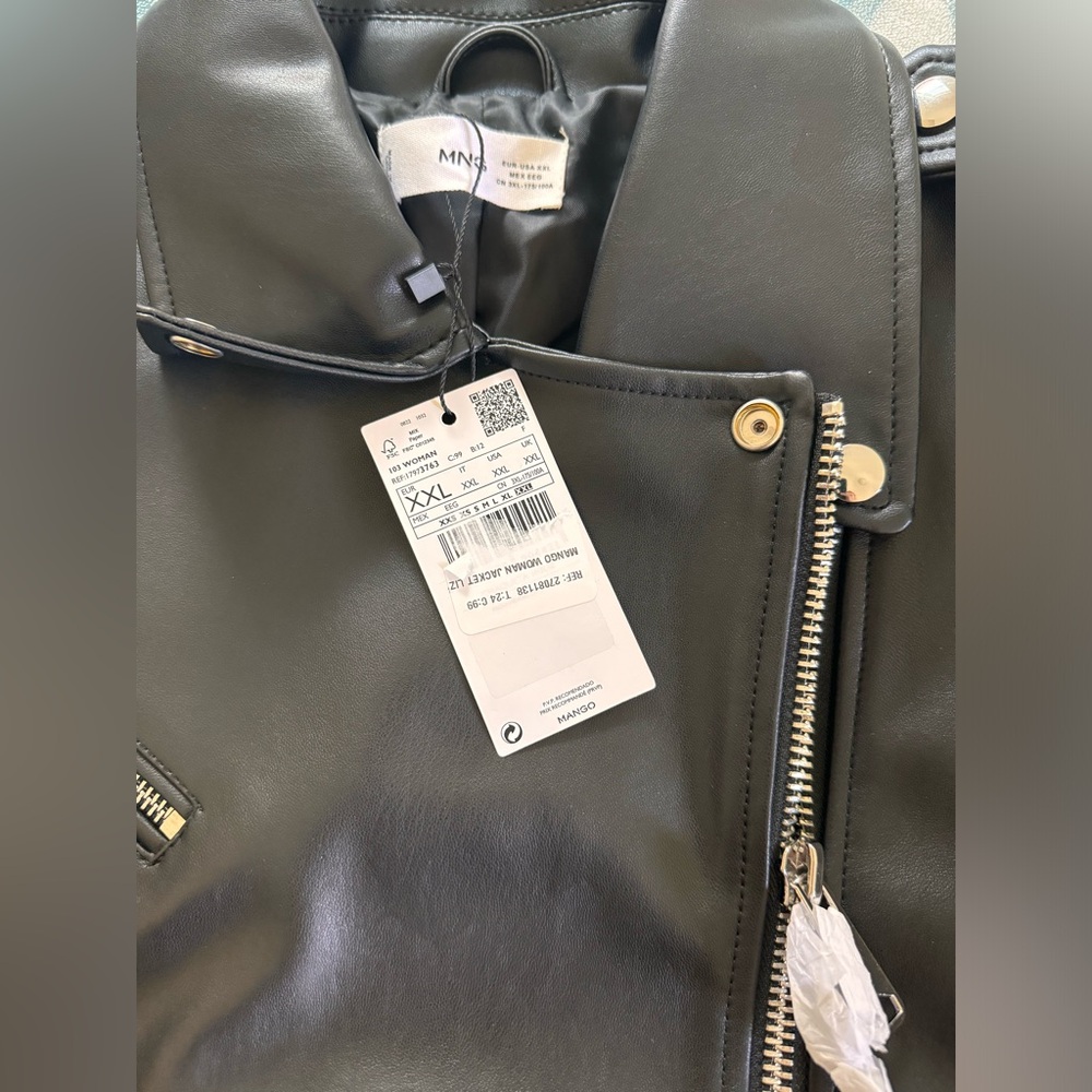 Mango brand new with tags faux leather jacket.